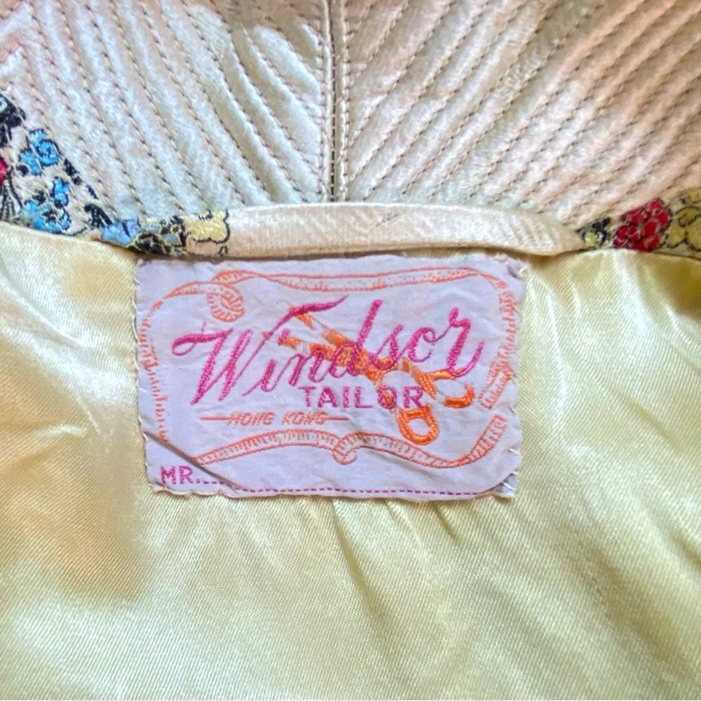 VINTAGE WINDSOR TAILOR GOLD CHINESE DRAGON PRINT BUTTON UP JACKET - Picture 15 of 15